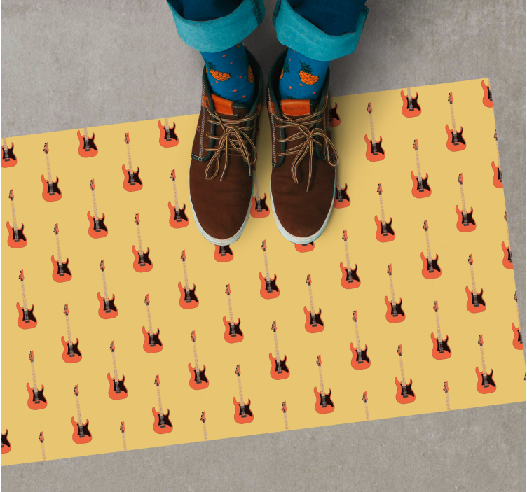 Tappeto vinile per ragazzi modello di chitarra rock - TenStickers