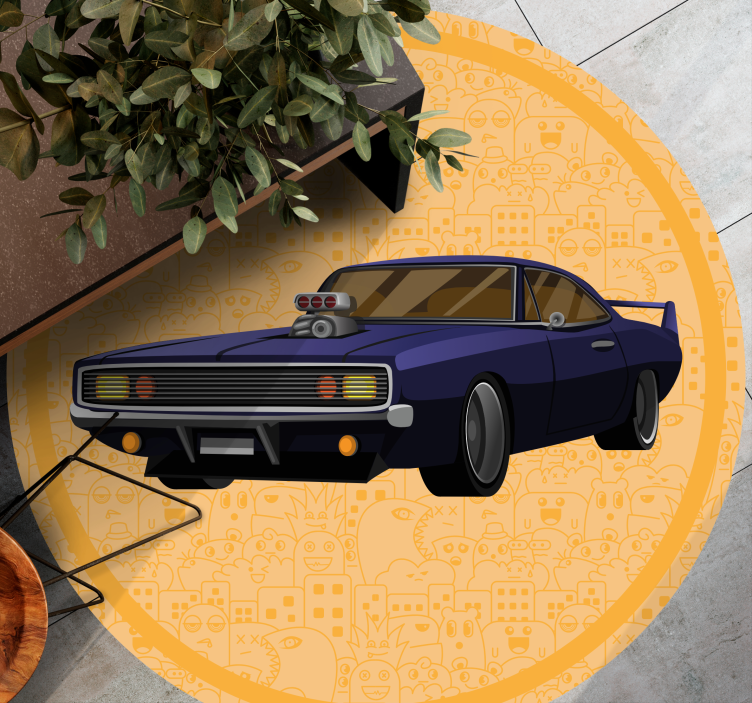 Tappeto vinile per ragazzi muscle car classica - TenStickers