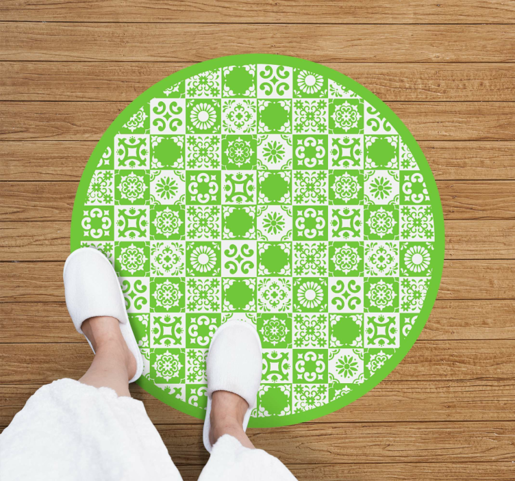 Tappeto vinile piastrelle cerchio di mosaico geometrico - TenStickers