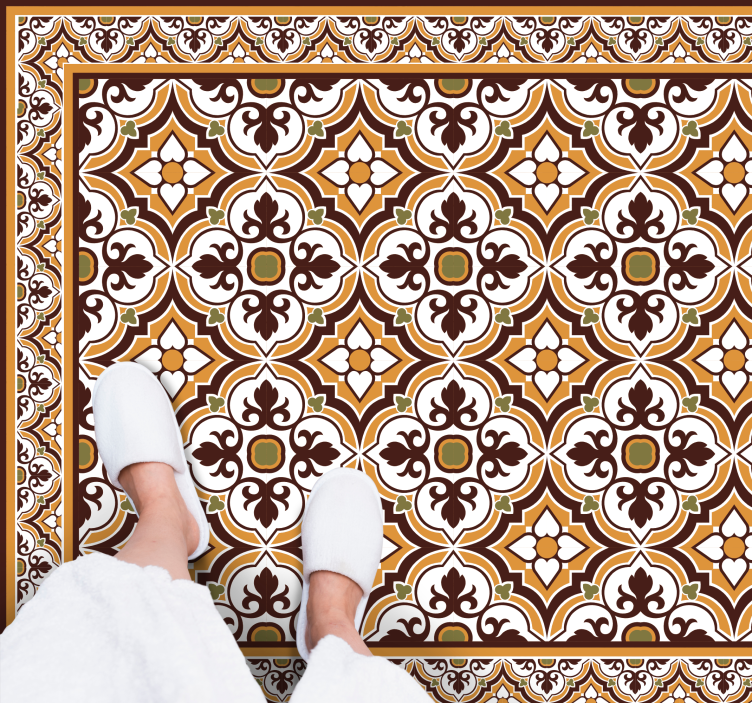 Tappeto vinile piastrelle elaborata disposizione a mosaico - TenStickers