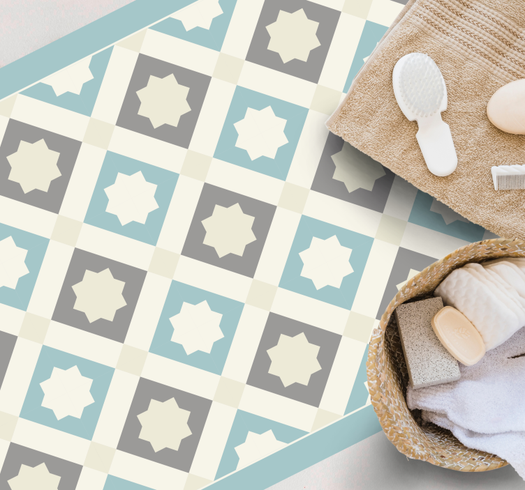 Tappeto vinile piastrelle elegante motivo a stella - TenStickers