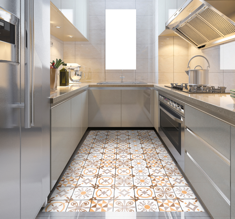 Tappeto vinile piastrelle fantasia ornata - TenStickers