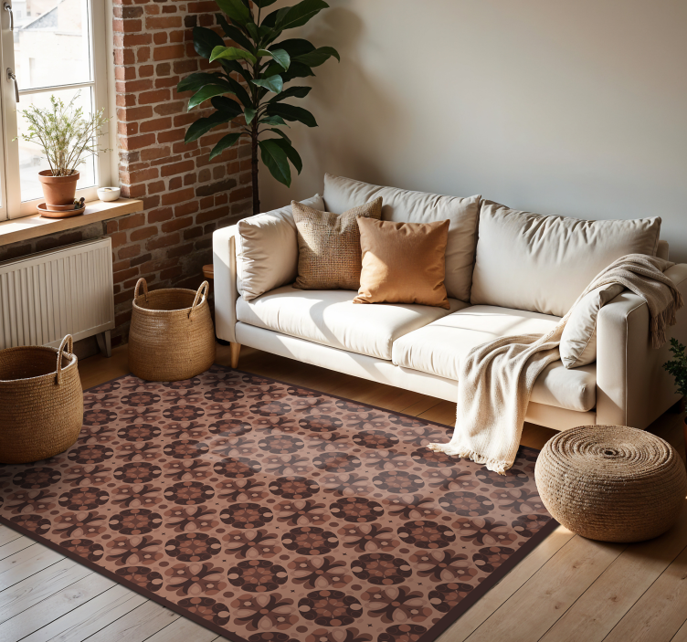 Tappeto vinile piastrelle mocha mousse - TenStickers