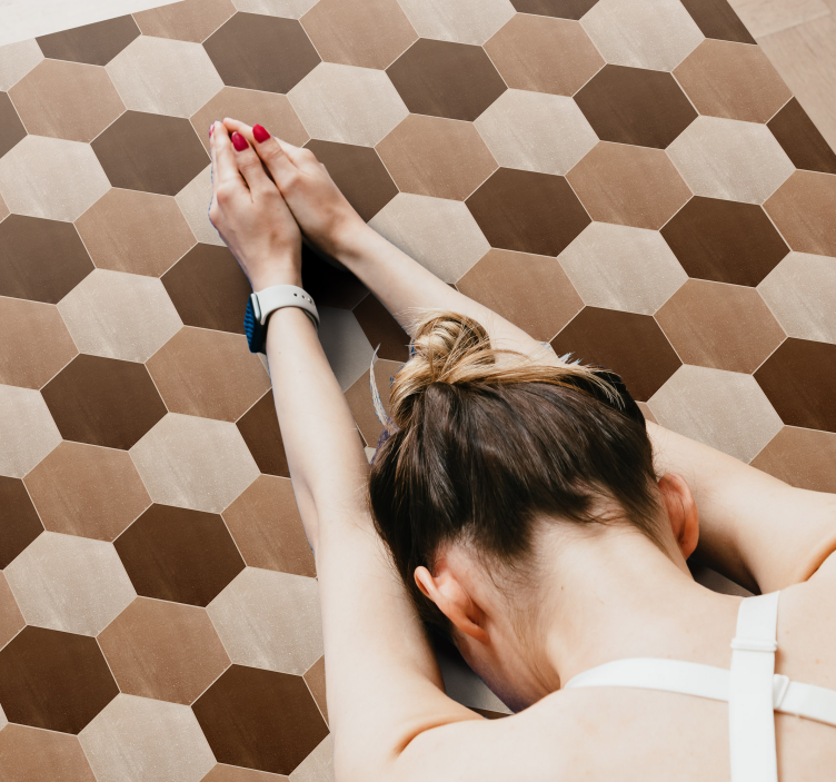 Tappeto vinile piastrelle motivo a nido d'ape - TenStickers