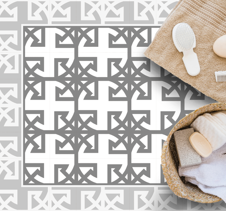 Tappeto vinile piastrelle motivo decorativo grigio - TenStickers