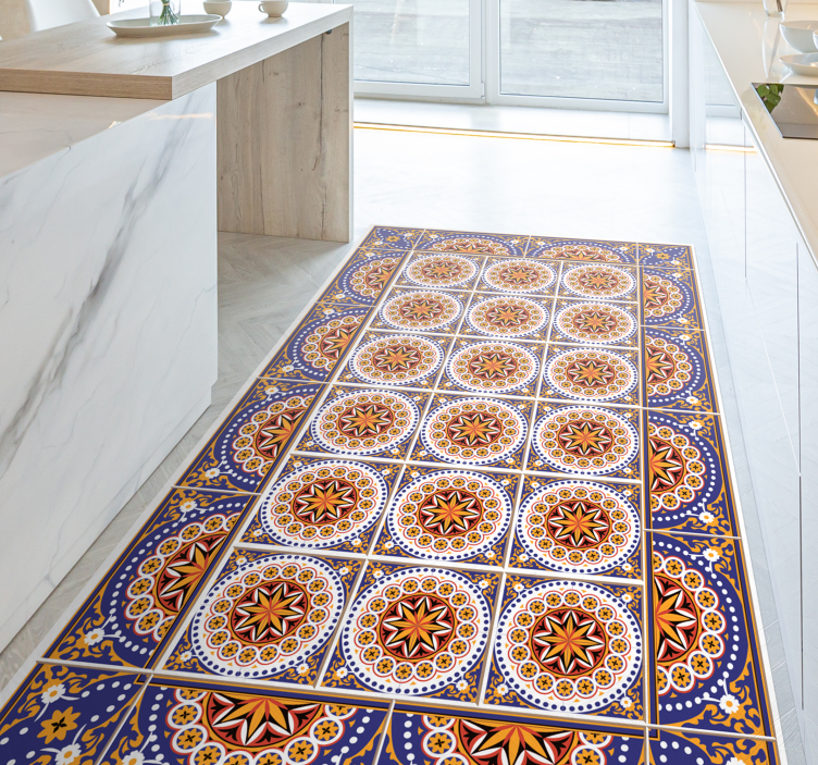 Tappeto vinile piastrelle motivo mosaico mandala - TenStickers