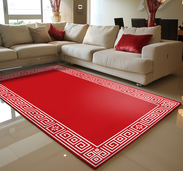Tappeto vinile rosso classico design greco - TenStickers