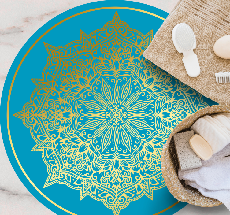 Tappeto vinile rotondo complessa opera d'arte mandala - TenStickers