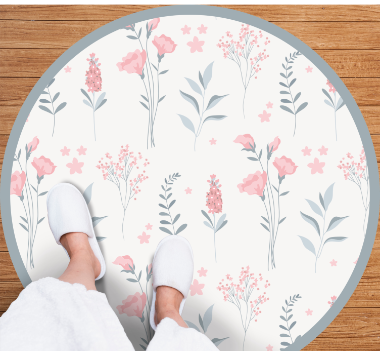Tappeto vinile fiori modello elegante in fiore - TenStickers