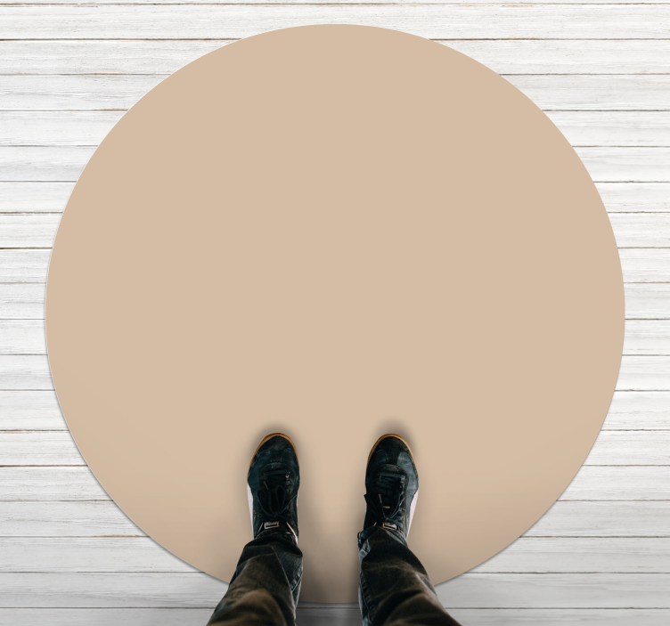 Tappeto vinile rotondo tonalità beige tenue - TenStickers
