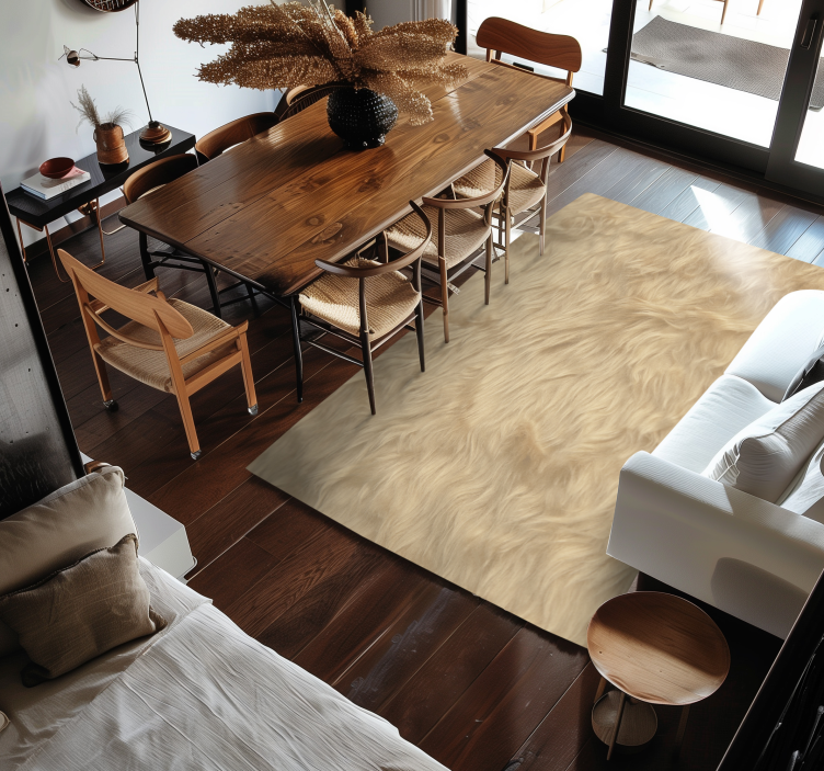 Tappeto vinile sala da pranzo disegno effetto lana - TenStickers