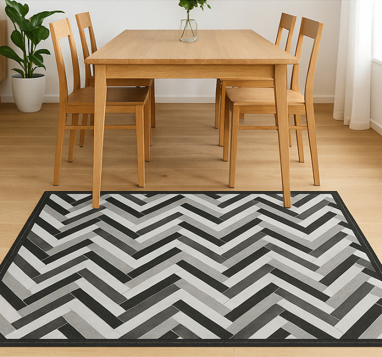 Tappeto vinile sala da pranzo stile parquet monocromatico - TenStickers