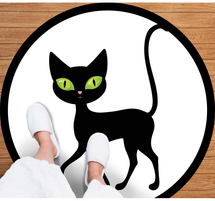 Tappeto vinile animali affascinante gatto nero - TenStickers