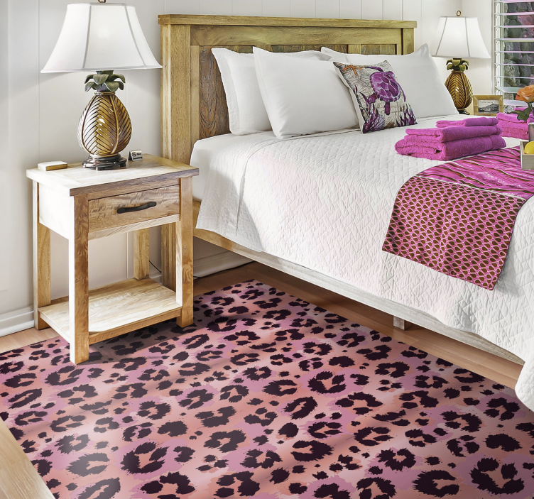 Tappeto vinile stampa animale leopardo rosa - TenStickers