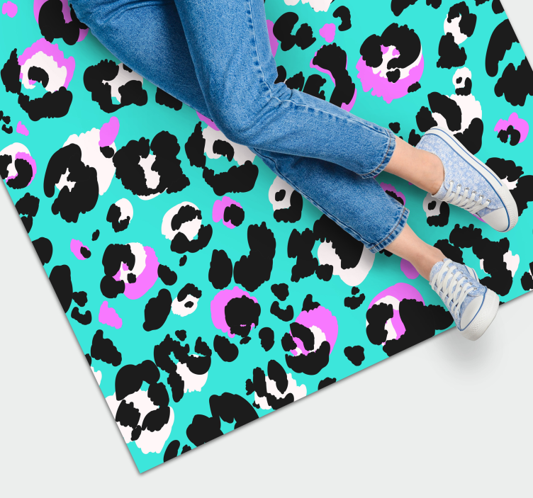 Tappeto vinile stampa animale macchie di leopardo colorate - TenStickers