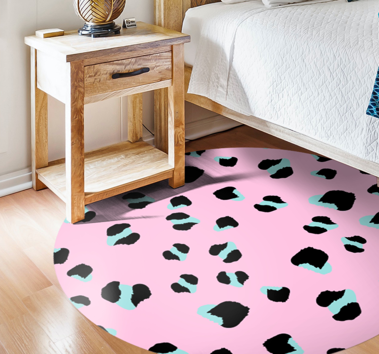 Tappeto vinile stampa animale macchie di leopardo rosa - TenStickers