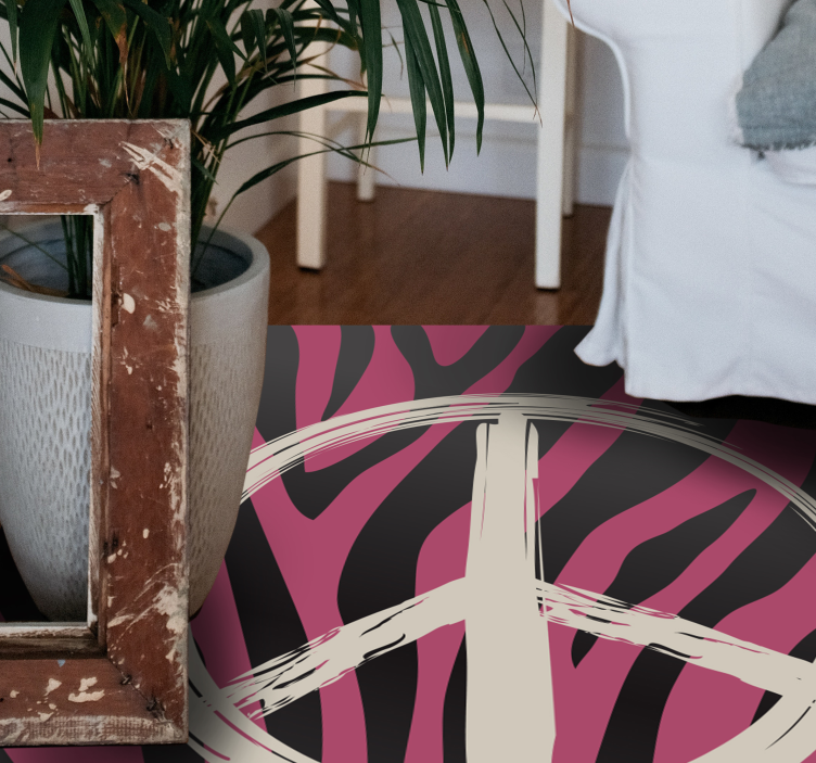 Tappeto vinile stampa animale modello del segno della pace - TenStickers