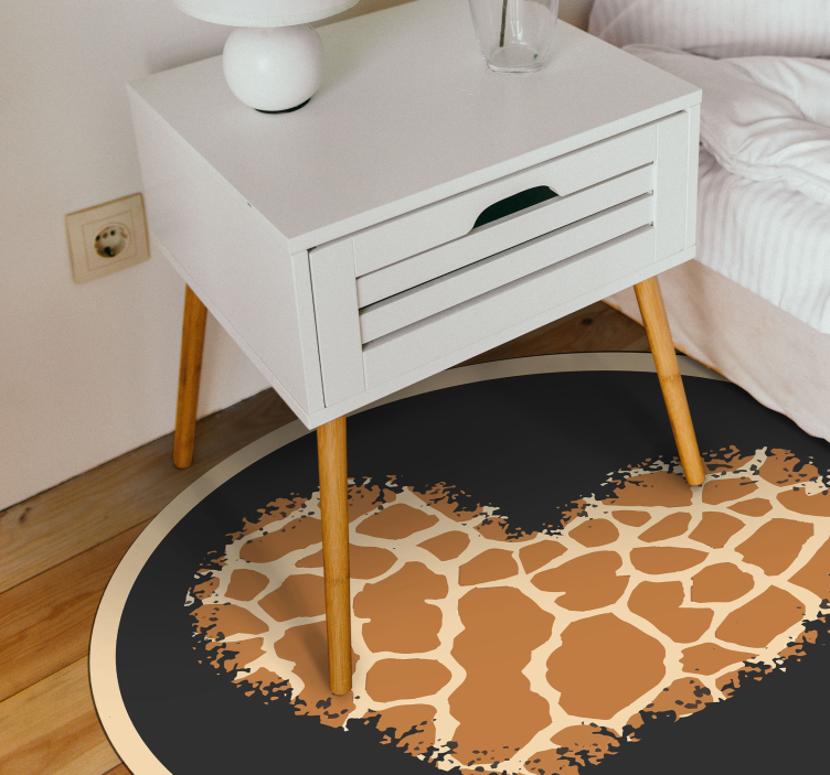Tappeto vinile stampa animale design cuore giraffa - TenStickers