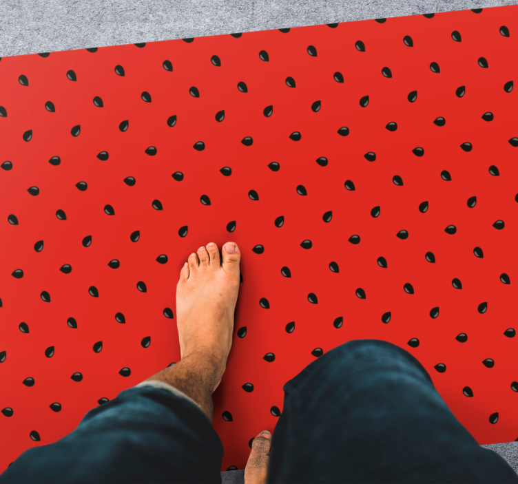 Tappeto pvc cucina motivo a semi rossi - TenStickers