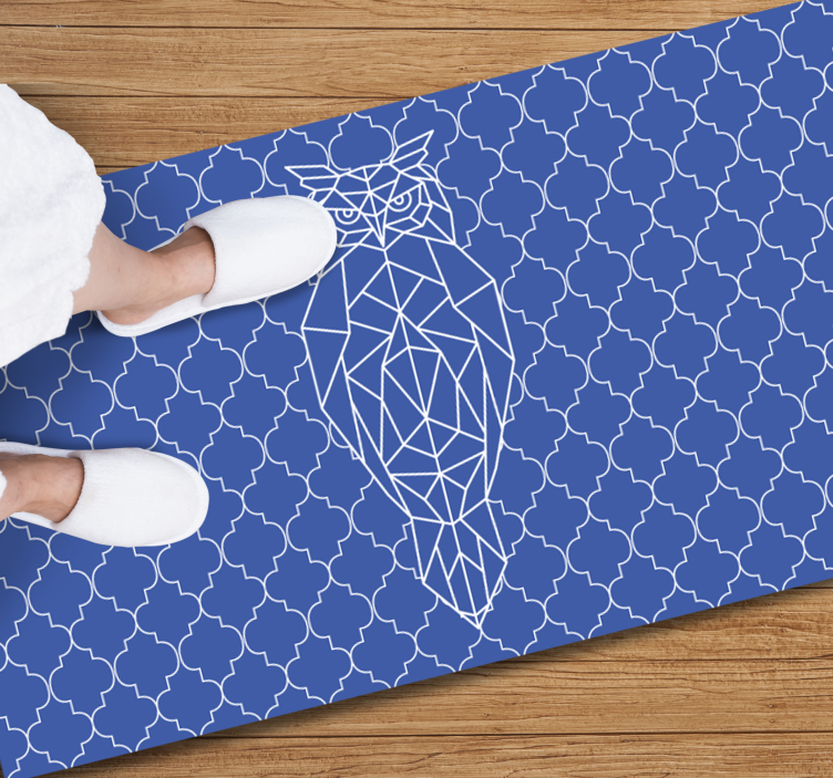 Tappeto vinile animali motivo geometrico del gufo - TenStickers