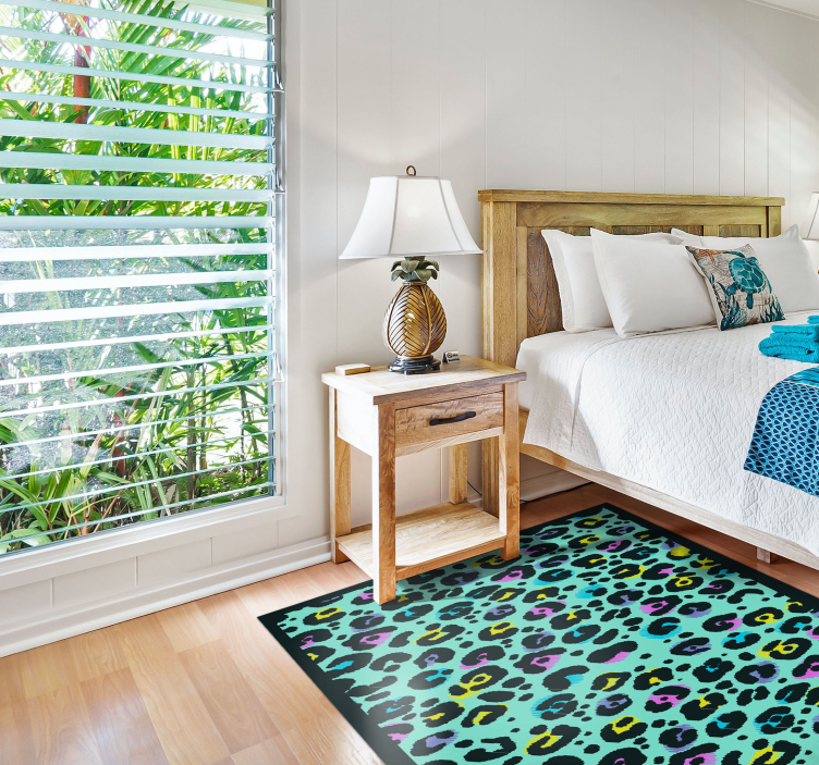 Tappeto vinile stampa animale motivo leopardato colorato - TenStickers