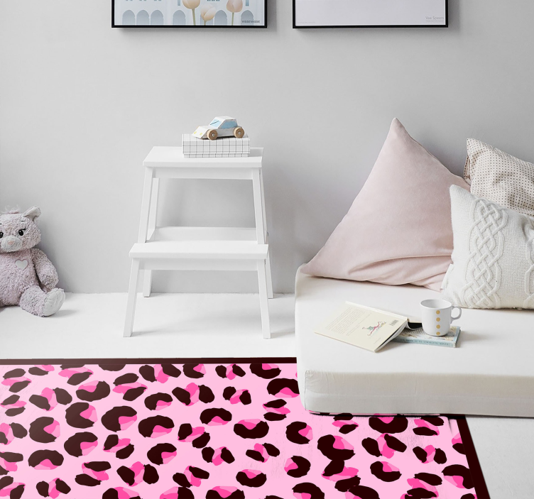 Tappeto vinile stampa animale motivo leopardato rosa - TenStickers