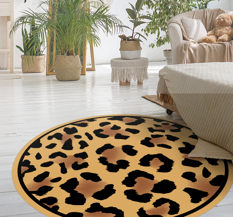Tappeto vinile stampa animale motivo leopardo selvaggio - TenStickers