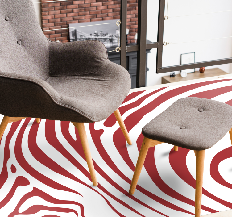 Tappeto vinile stampa animale onde rosse sorprendenti - TenStickers