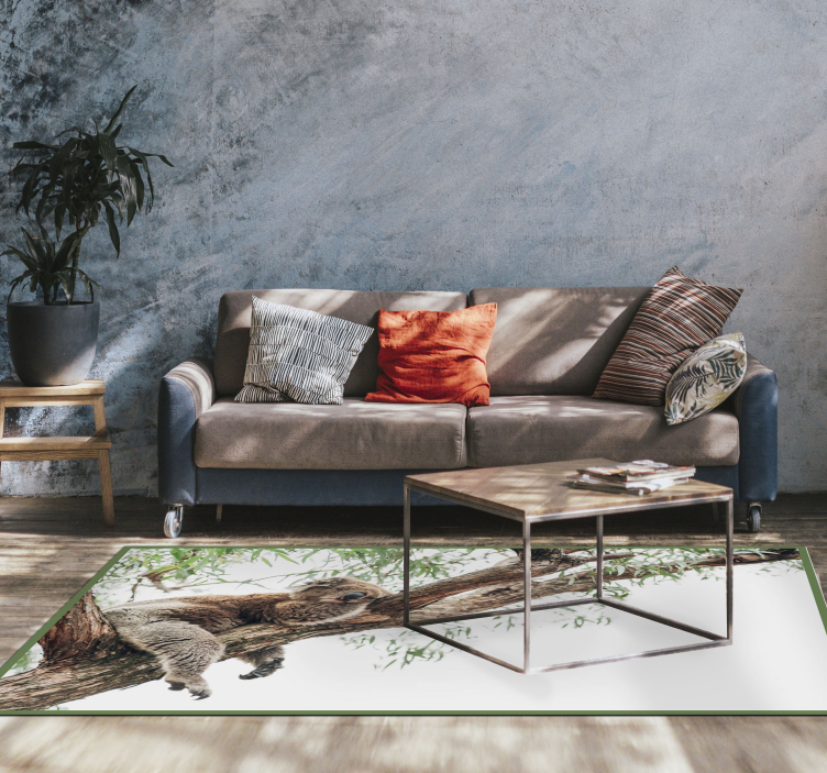 Tappeto vinile animali scena dell'albero del koala - TenStickers