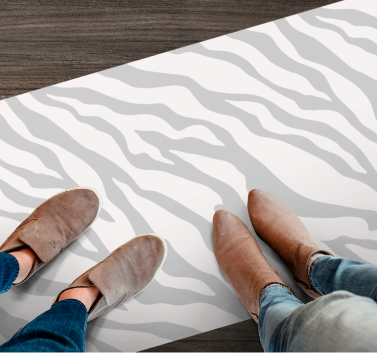 Tappeto vinile stampa animale strisce di zebra grigia - TenStickers