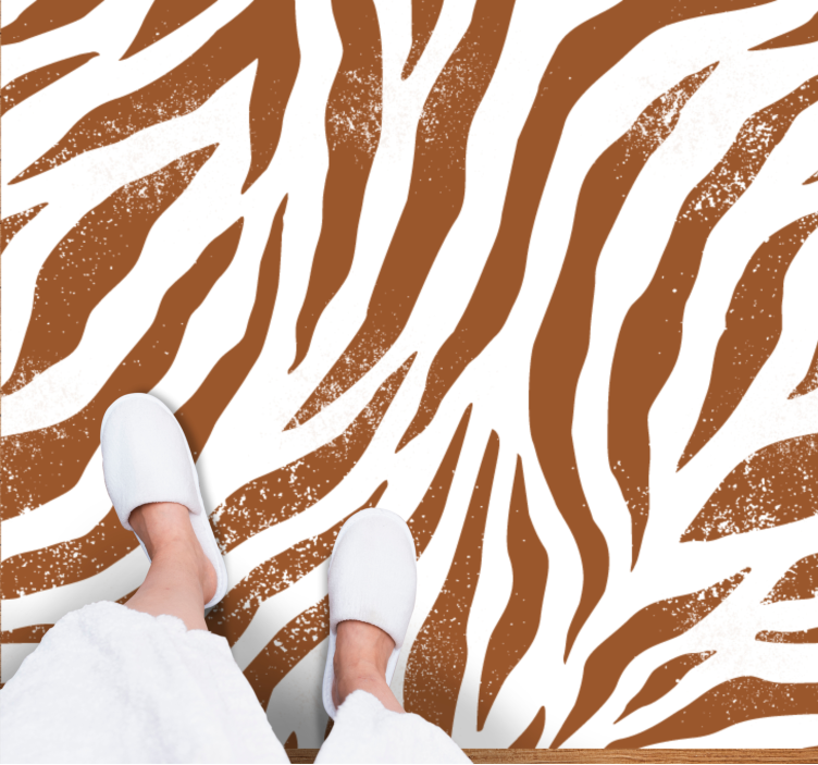 Tappeto vinile stampa animale strisce di zebra rustiche - TenStickers
