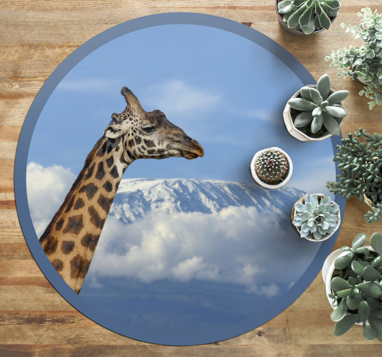 Tappeto vinile animali vista maestosa della giraffa - TenStickers