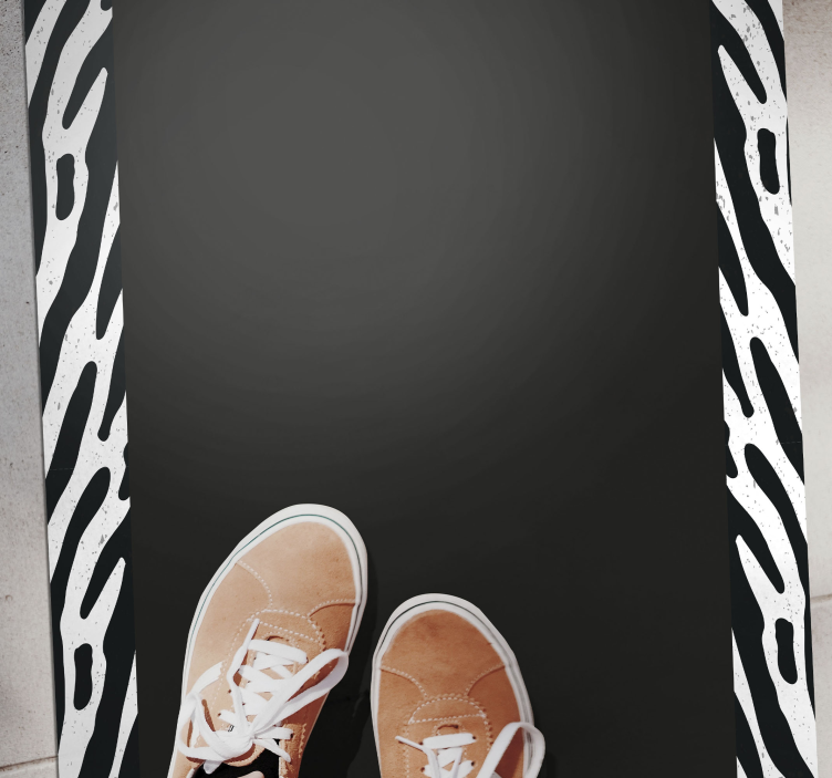 Tappeto vinile stampa animale zebra monocromatica - TenStickers