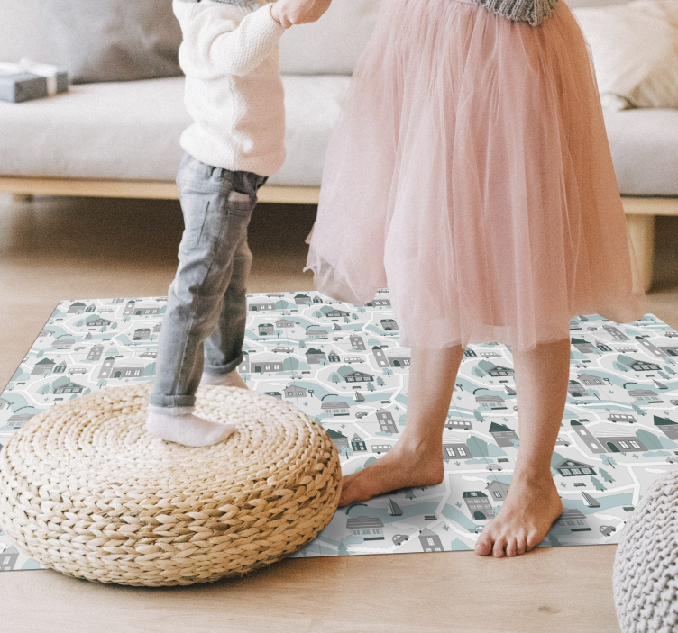 Tappeto vinile strade affascinante scena di villaggio - TenStickers