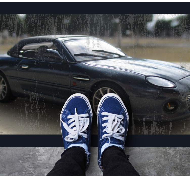 Tappeto vinile strade auto sportiva classica - TenStickers