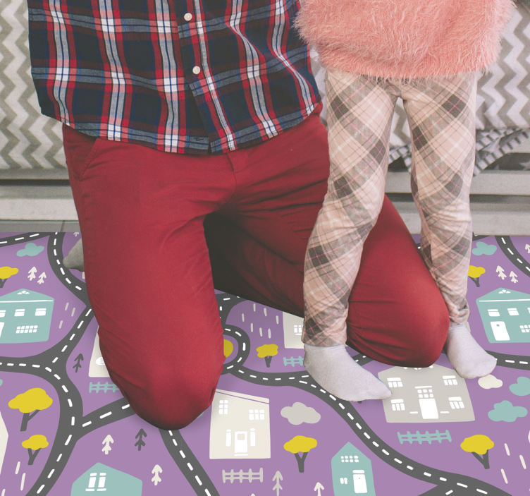 Tappeto vinile strade gioco della mappa stradale - TenStickers