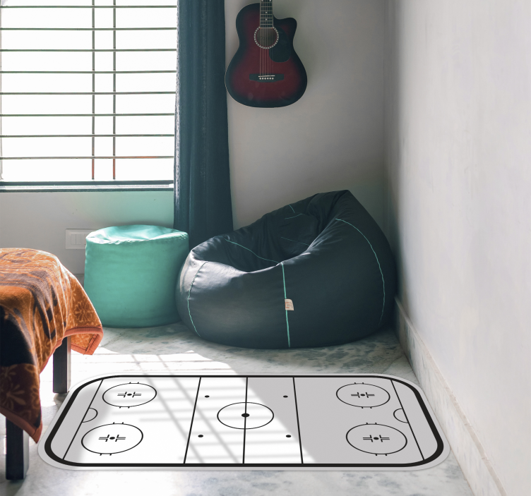 Tappeto vinile giochi pista di hockey su ghiaccio - TenStickers