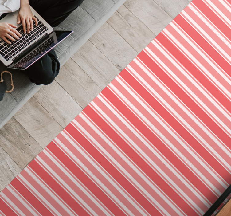 Tappeto vinile strisce armonia rosa striata - TenStickers