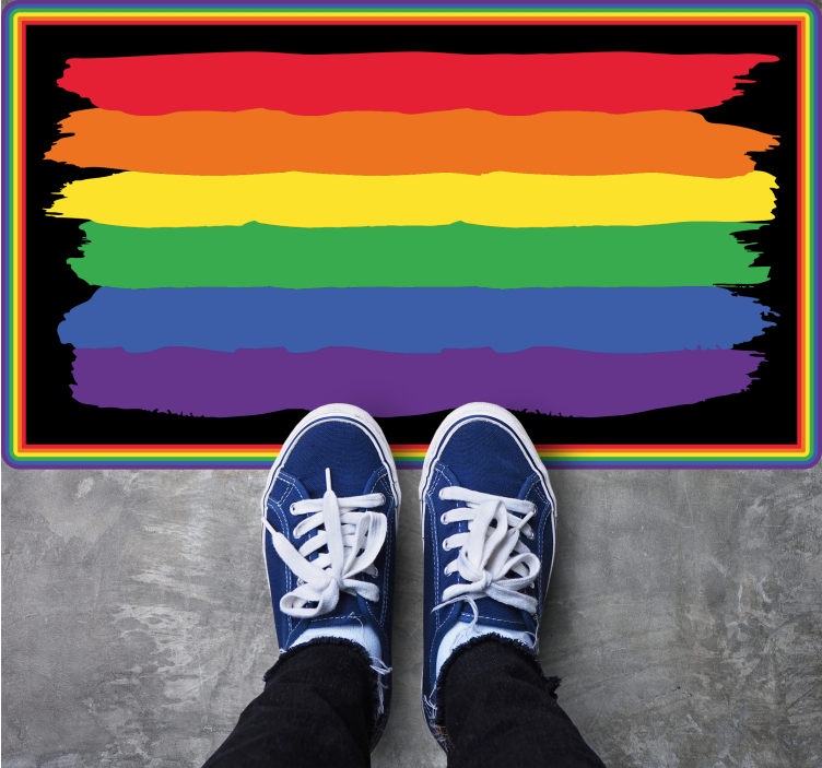 Tappeto vinile strisce strisce arcobaleno vivaci - TenStickers