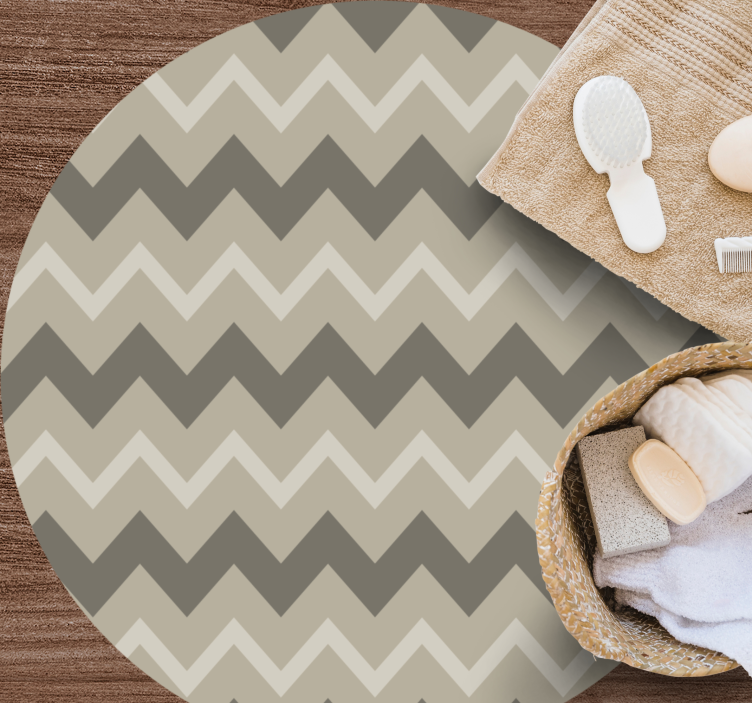 Tappeto vinile strisce cerchi con motivo a chevron - TenStickers