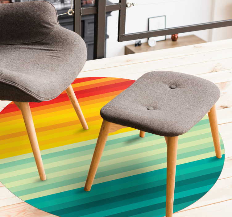 Tappeto vinile strisce cerchio di strisce arcobaleno - TenStickers