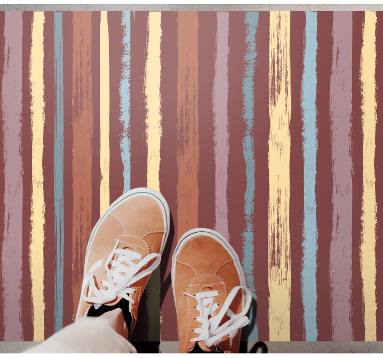 Tappeto vinile strisce effetto tessuto dipinto a mano - TenStickers