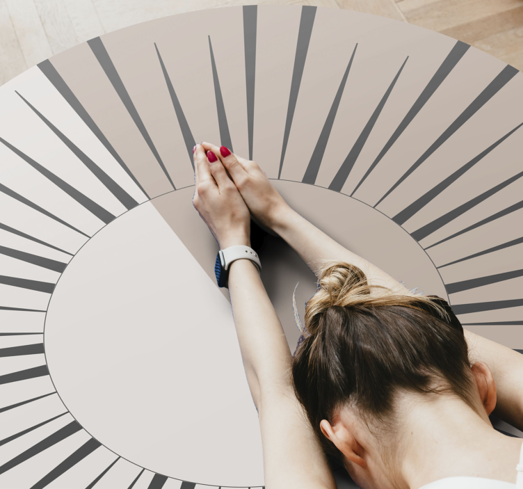 Tappeto vinile strisce design circolare a raggiera - TenStickers