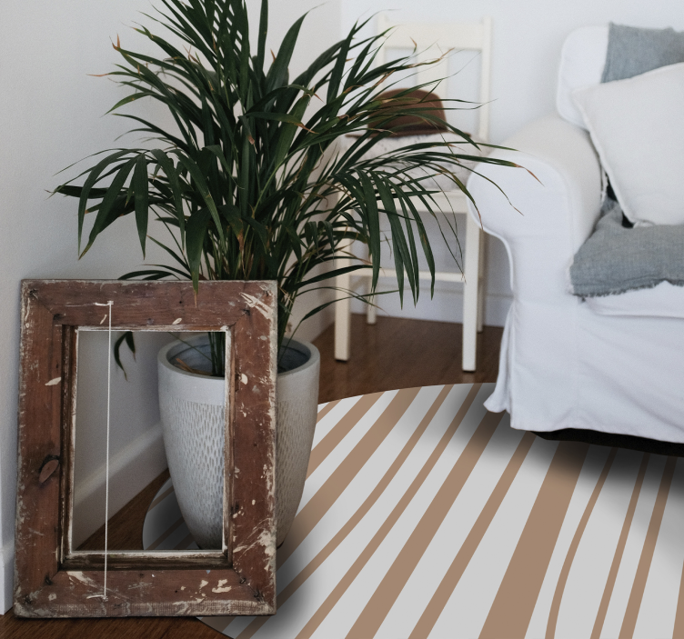 Tappeto vinile rotondo eleganza a righe morbide - TenStickers