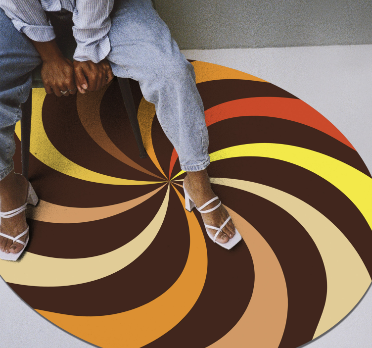 Tappeto vinile strisce esplosione di colori a spirale - TenStickers
