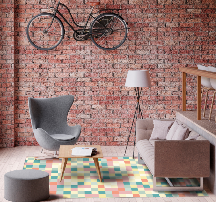 Tappeto vinile strisce griglia multicolore - TenStickers