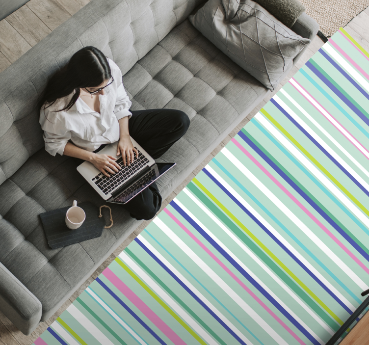 Tappeto vinile strisce motivi eleganti multicolori - TenStickers