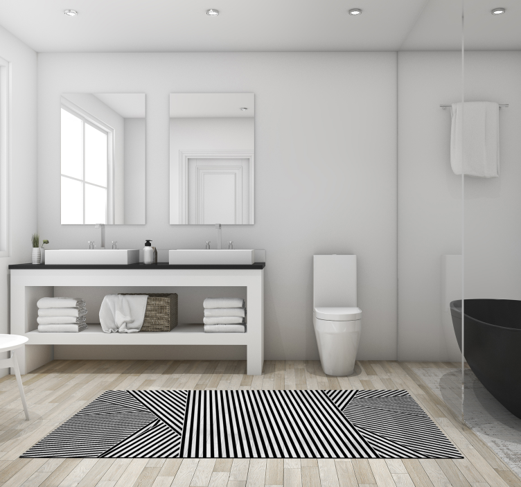 Tappeto vinile strisce motivo a righe monocromatiche - TenStickers