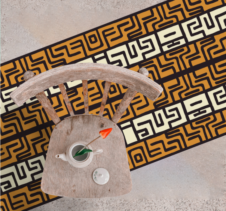 Tappeto vinile strisce motivo geometrico a labirinto - TenStickers