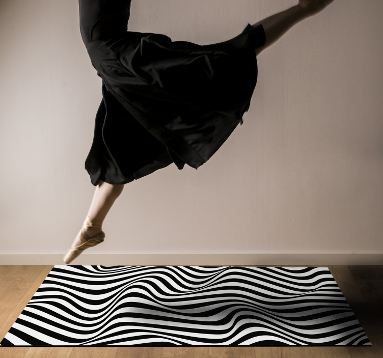 Tappeto vinile strisce motivo ondulato a contrasto - TenStickers